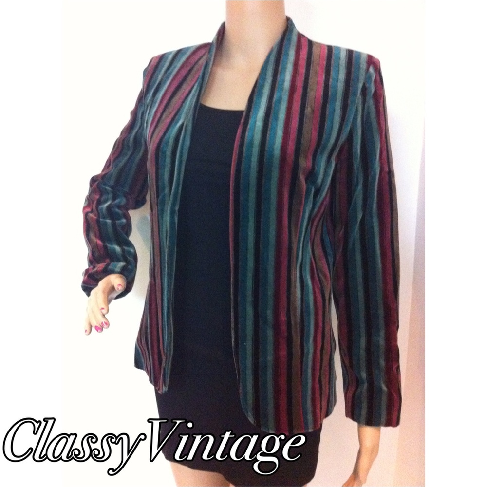 80's vintage short nap velvet jacket